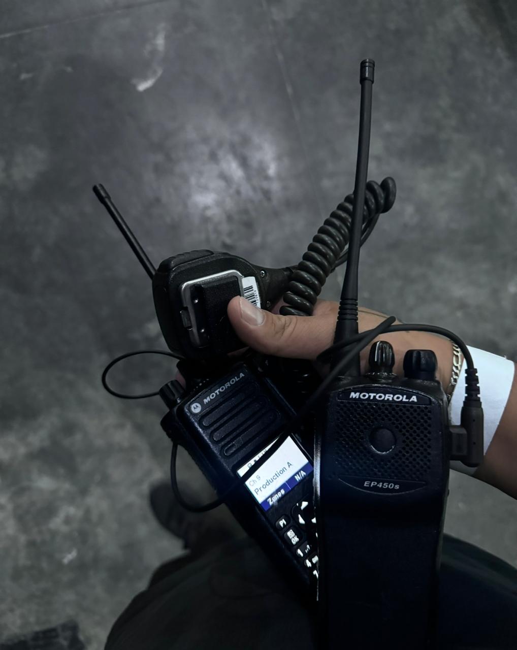 Radios de producción para operación de evento